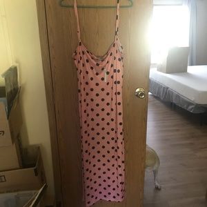 Pink polka dot asos dress stretchy Nwt us 12